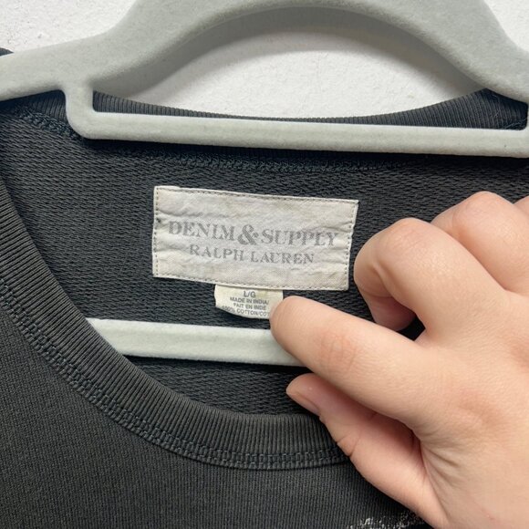 Denim & Supply Ralph Lauren Graphic Sweatshirt Native American Print L/G Black - Picture 2 of 6